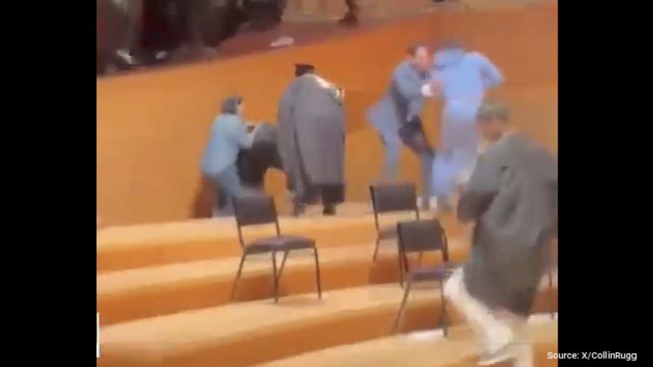 WATCH: Chaos Ensues As Massive Brawl Erupts At High School Graduation For Students On Probation