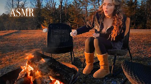 ASMR | Roasting Marshmallows 🔥 (Peaceful Outdoor Sounds - Crunchy Leaves, Whispers and more)