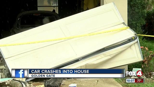Driver plows through Golden Gate home, flees