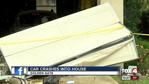 Driver plows through Golden Gate home, flees