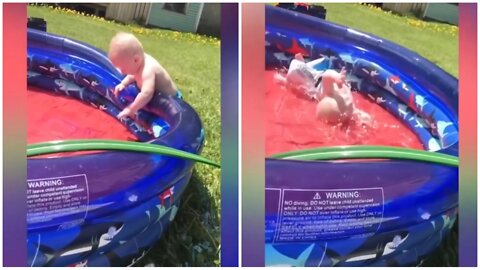 Funny Baby Playing With Water 🤣 Baby Outdoor Video