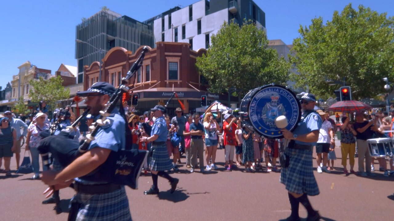 Police Pipe Band Bagpipes Perth Chinese New Year Fair CNY Australia