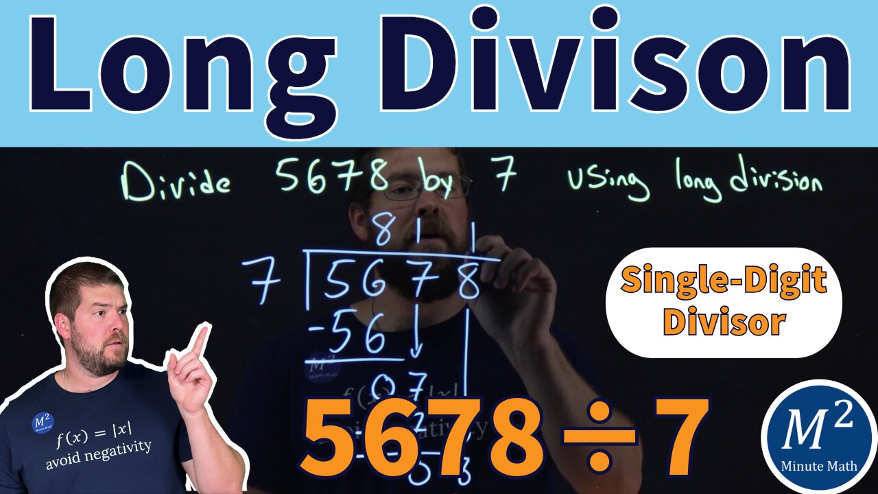 Mastering Long Division with Single Digit Divisors: 5678 ÷ 7 Explained!