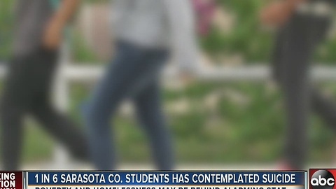 Study: 1 in 6 Sarasota County kids contemplated suicide