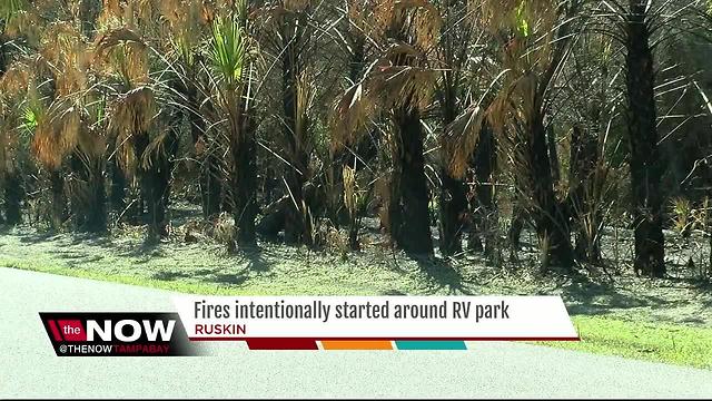 Fires intentionally started around RV park