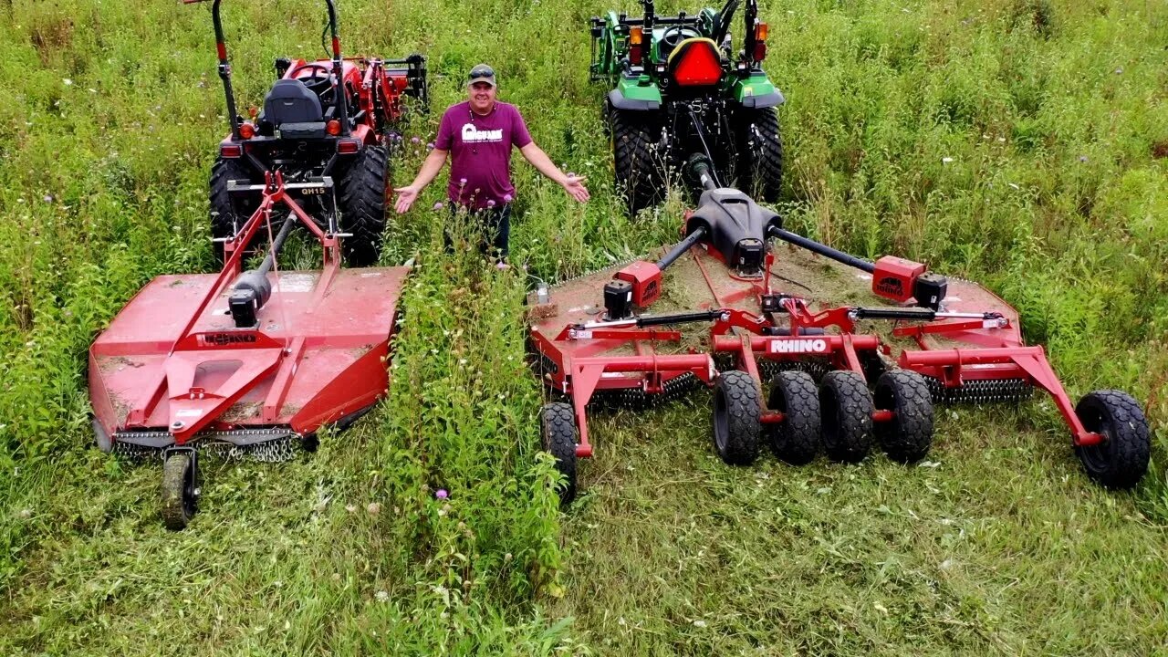 Which Cuts Better? Single Spindle vs Flexwing Mower, John Deere 2038R, Kubota LX3310 Compact Tractor