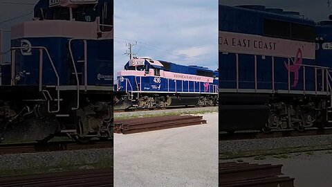 FEC-436 Pink leading FEC Train 206 at South Daytona July 9 2023 #railfanrob #fec206