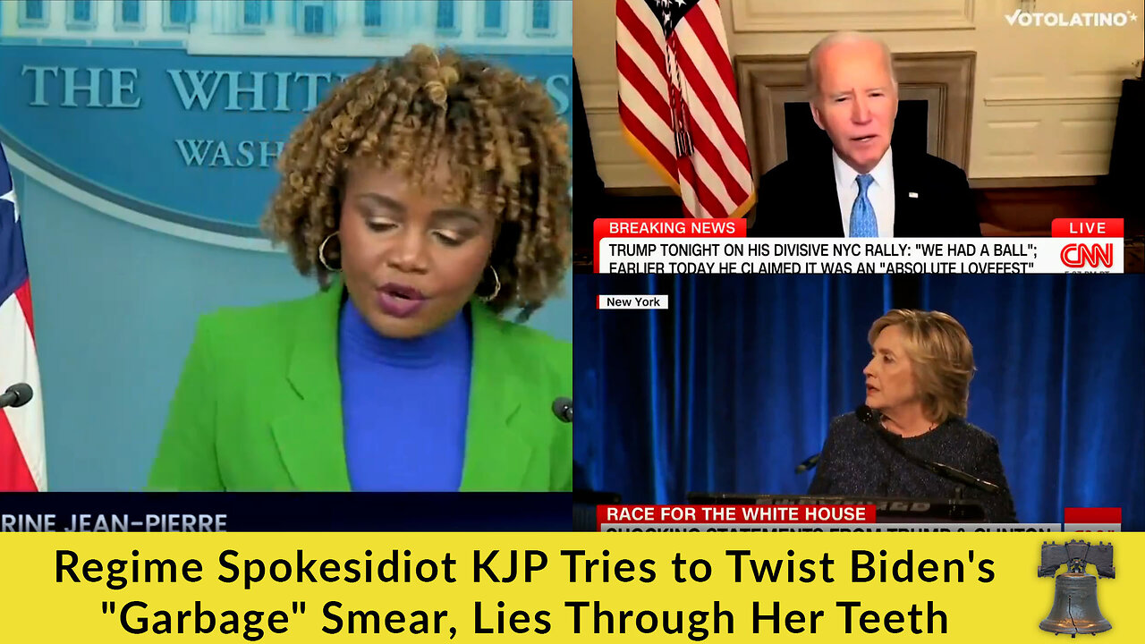 Regime Spokesidiot KJP Tries to Twist Biden's "Garbage" Smear, Lies Through Her Teeth