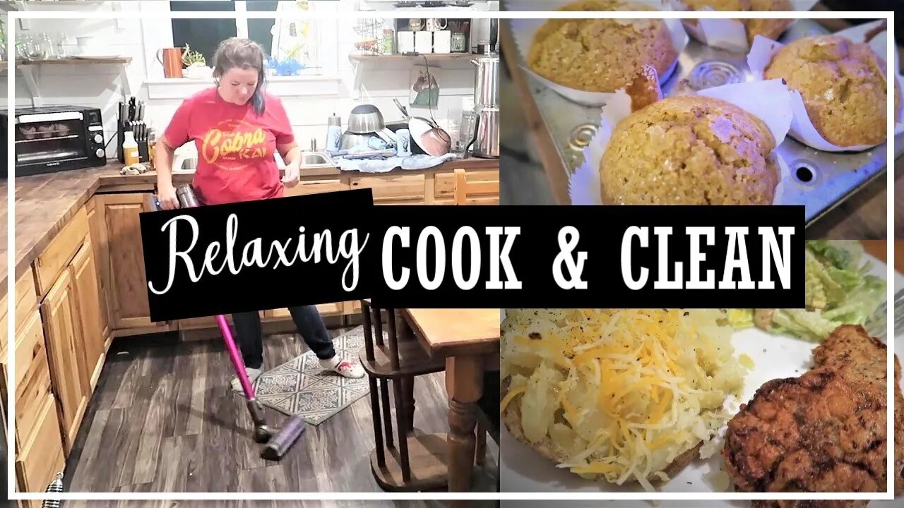 Cook & Clean With Me//Venison Steak//Pumpkin Muffins From Scratch//Speed Cleaning