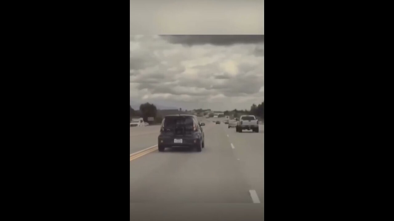 Car gets lifted into the air