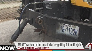 Three MoDOT workers hit on side of I-35