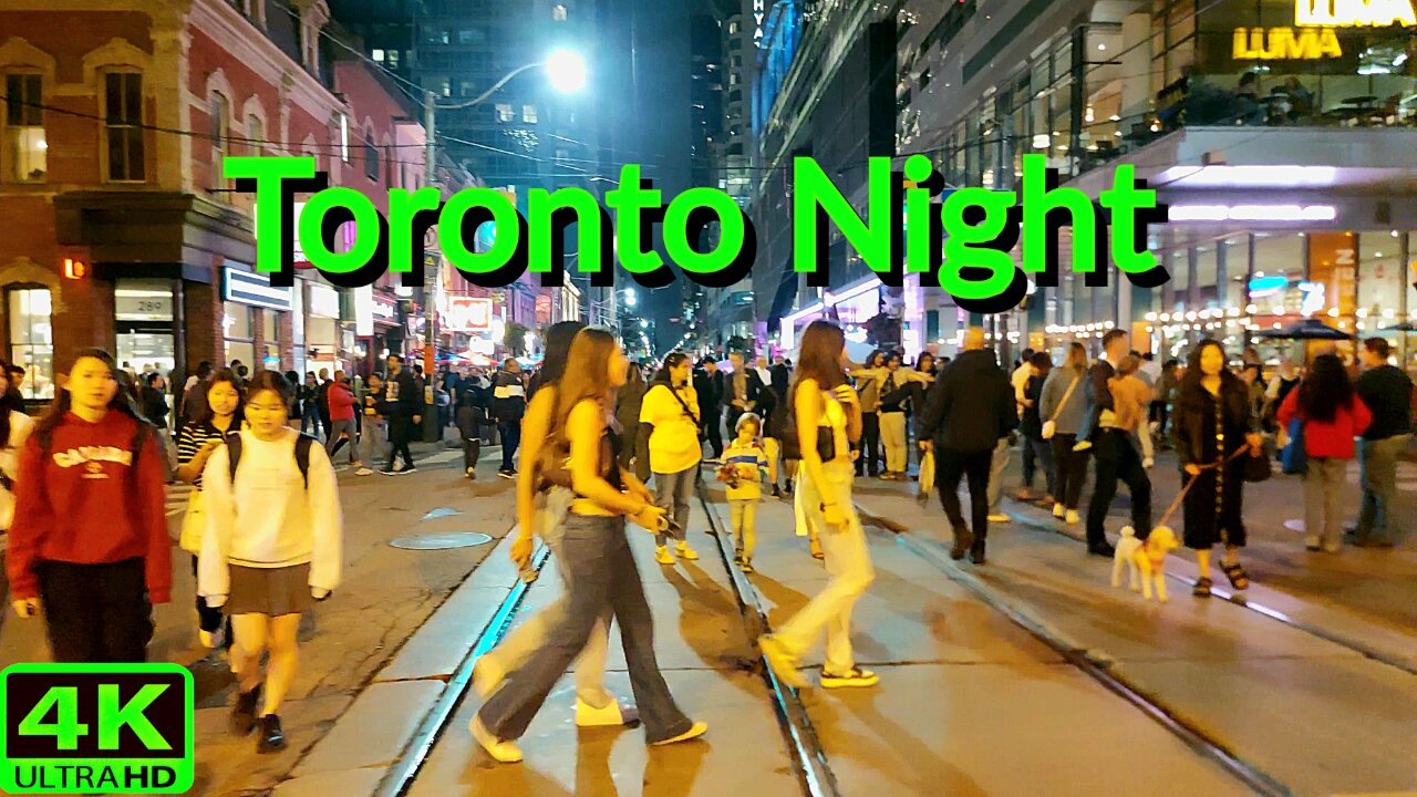 【4K】Saturday Night in downtown Toronto walking tour Canada 🇨🇦