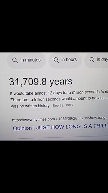 Trillion Seconds, How Much Time is it? What a Truly Amazing Amount of Time and/or Money, That is $$$$$