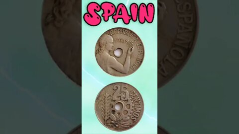 Spain 25 Centimos 1934.#shorts #education #coinnotesz