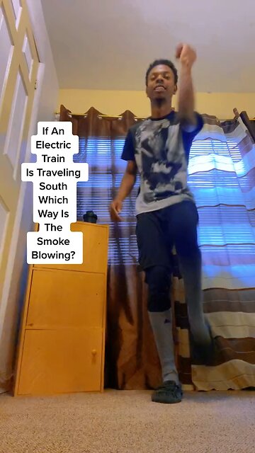 An electric train is traveling south, which way is the smoke blowing?