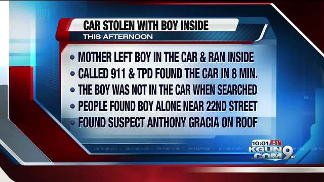 Man facing charges after stealing car with toddler inside