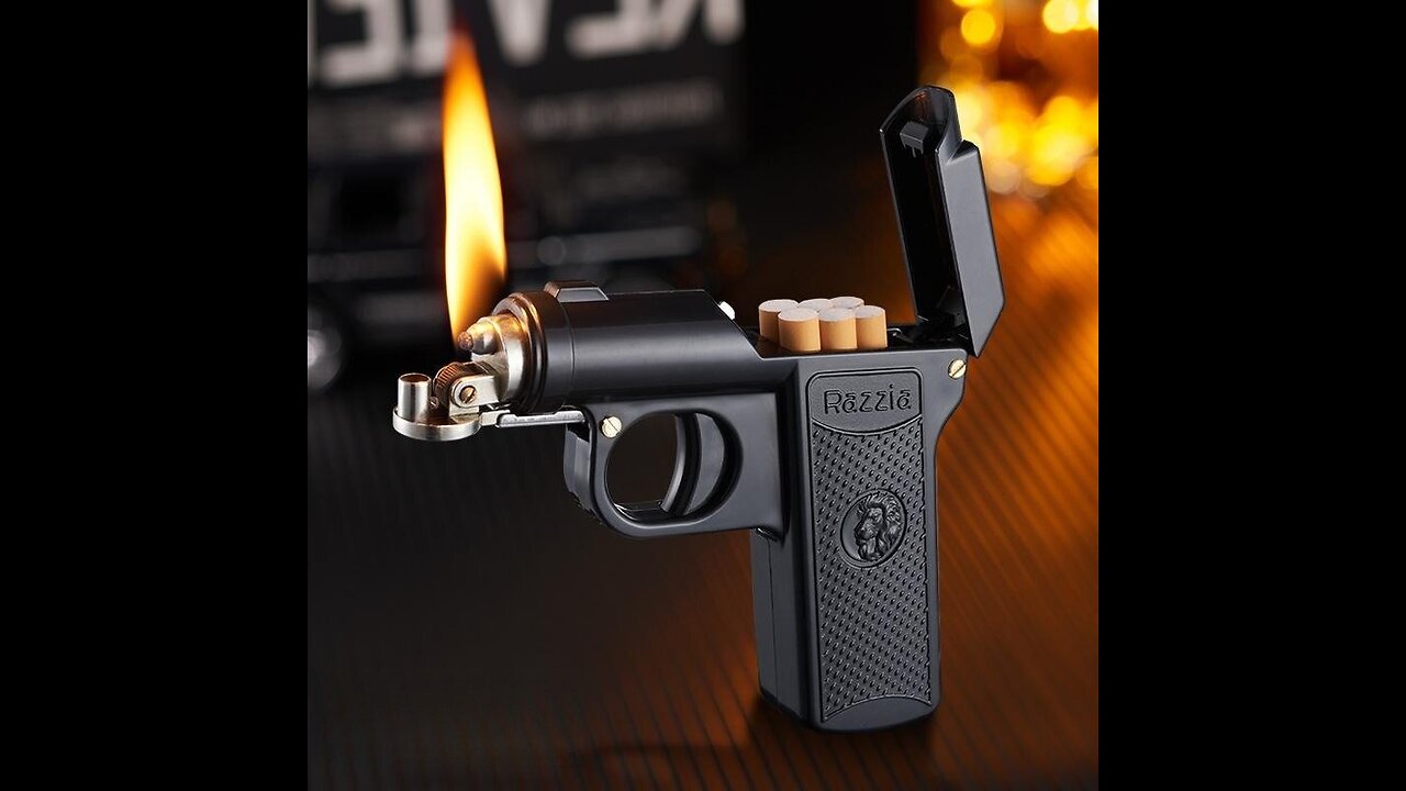 Creative New Cigarette Case 6PS Lighter All-in-One Ignition Gun Replaceable Flint Kerosene