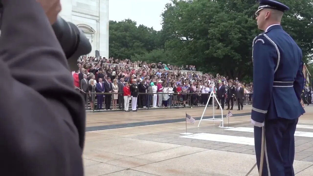 Memorial Day Wreath Laying and speech by President Trump, at Arlington National Cemetery, 2018