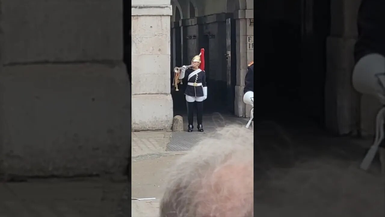 the queen's' guard plays the bugle #horseguardsparade