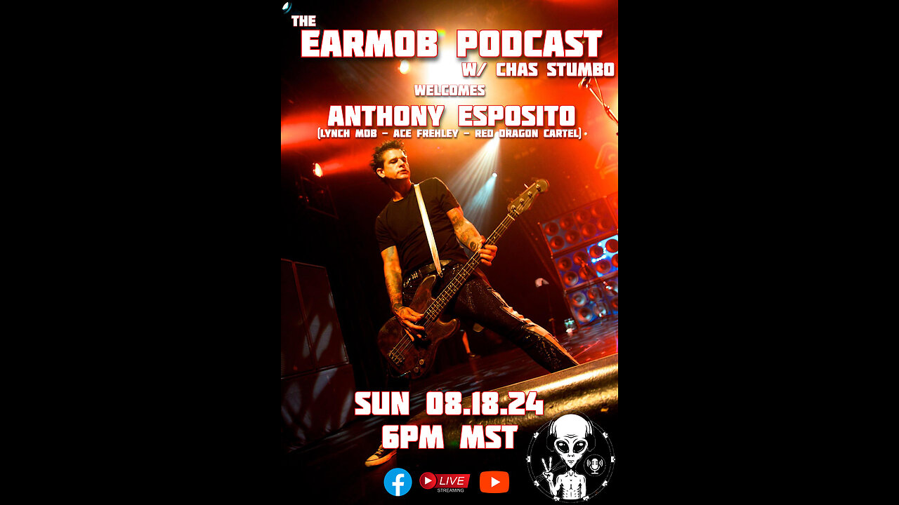 08.18.24 Anthony Esposito (Lynch Mob, Ace Frehley, Red Dragon Cartel) Live on the EarMob Podcast.