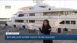 Adriana checks out the super yacht parked in Milwaukee