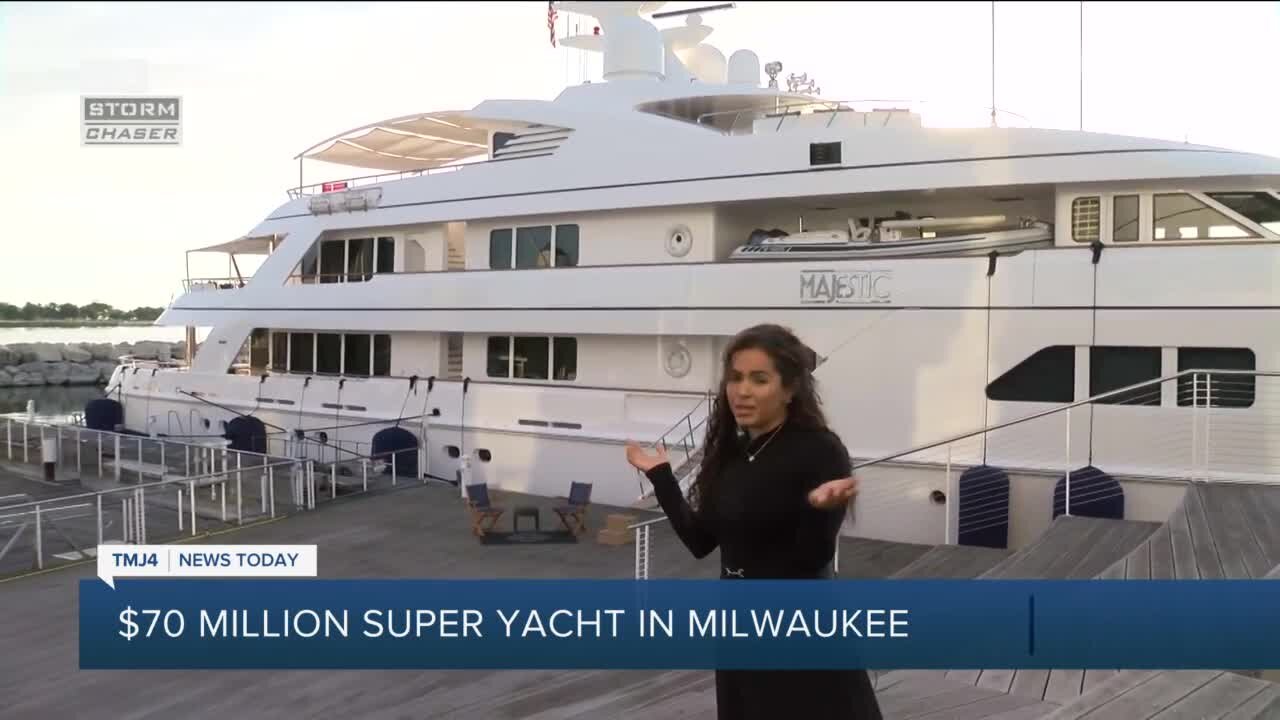 Adriana checks out the super yacht parked in Milwaukee