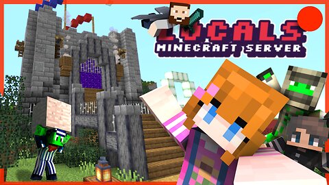 Let's Build an Archery Range & PvP Portal Castle with Locals Minecraft Server Friends!