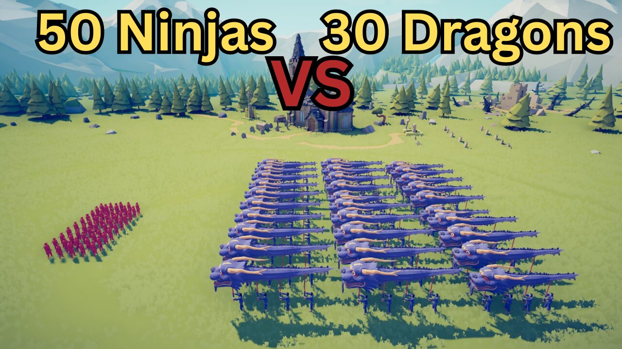 50 Ninjas Versus 30 Dragons || Totally Accurate Battle Simulator