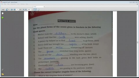 English B class VI 15 April, 2021