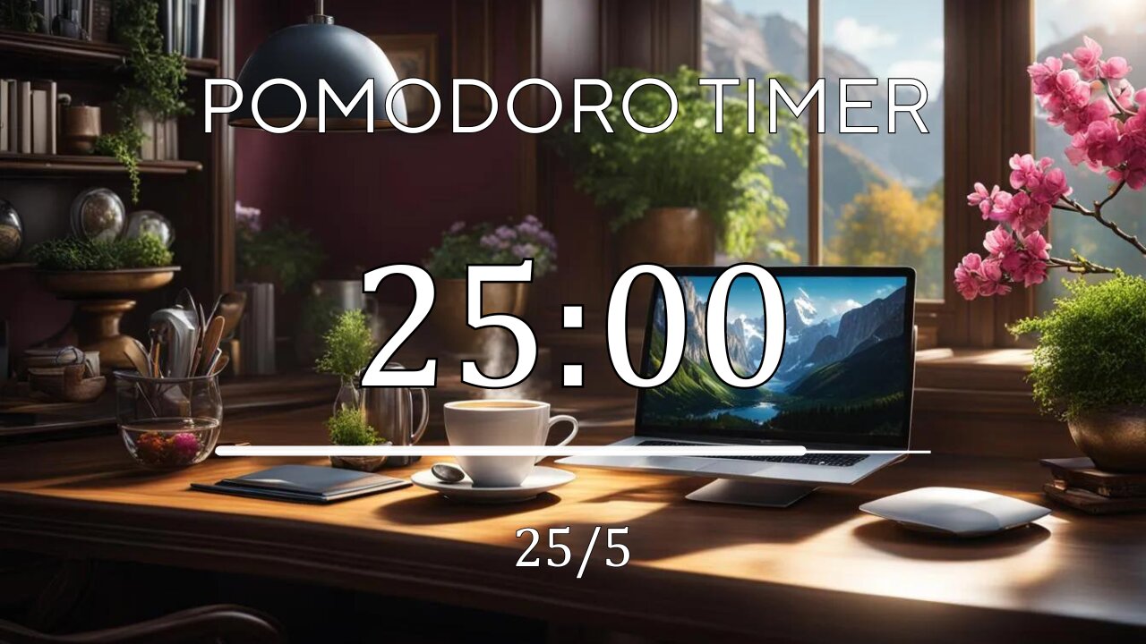 25/5 Pomodoro Technique✨ Jazz music + Frequency for Relaxing, Studying and Working ✨