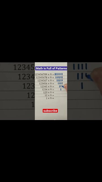 Number multiplication pattern table!