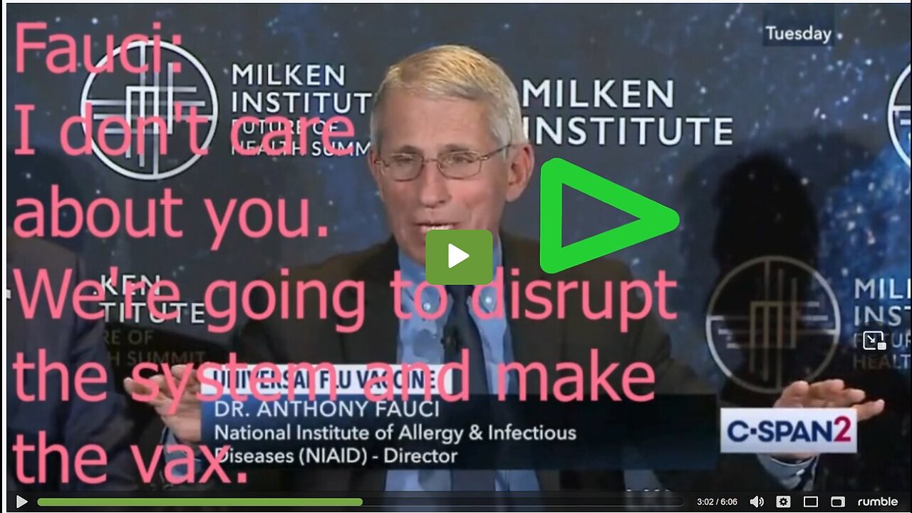 Proof Fauci plotted to break the law, for the cause of money and push fear. In his own words.