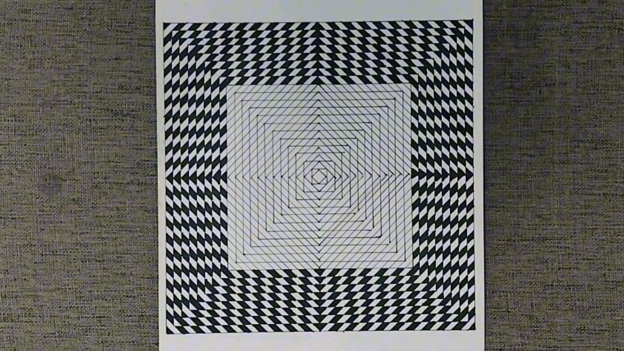 OP Art 🔲🔳, How to Draw Optical Illusion art, Geometric Art