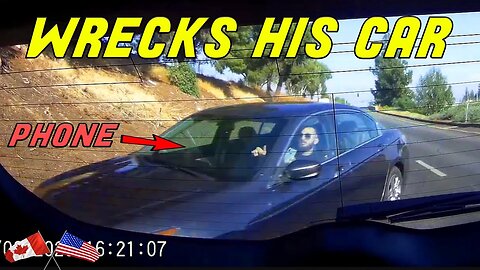 DRIVER ON HIS PHONE CAUSES AN ACCIDENT | Road Rage USA & Canada 2023