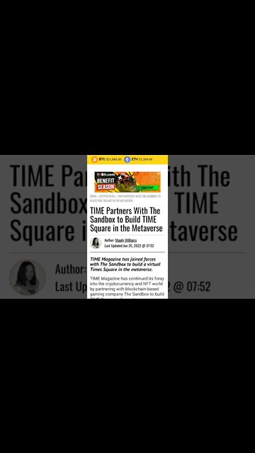 TIME Partners With The Sandbox to Build TIME Square in the Metaverse #cryptomash #ytshorts