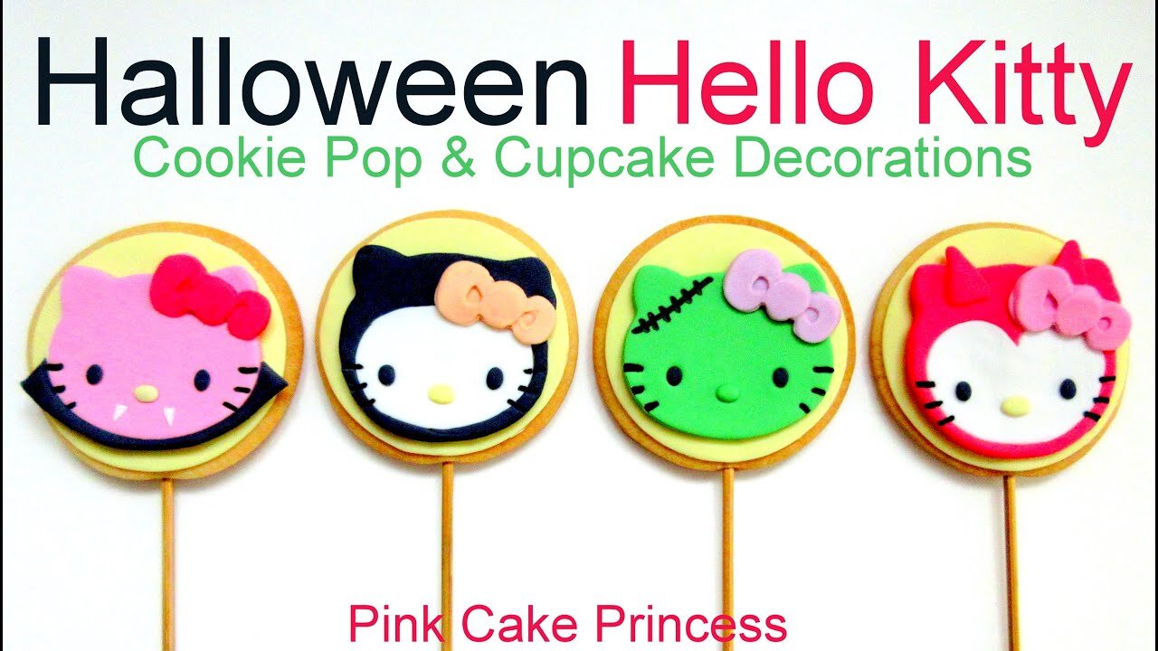 Halloween Hello Kitty Cookie Pops & Cupcake Toppers how to based on Hello Kitty Mystery Minis