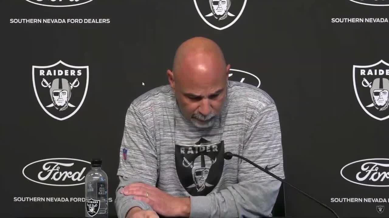 WATCH | Raiders Coach Rich Bisaccia on whether Nate Hobbs will play Sunday