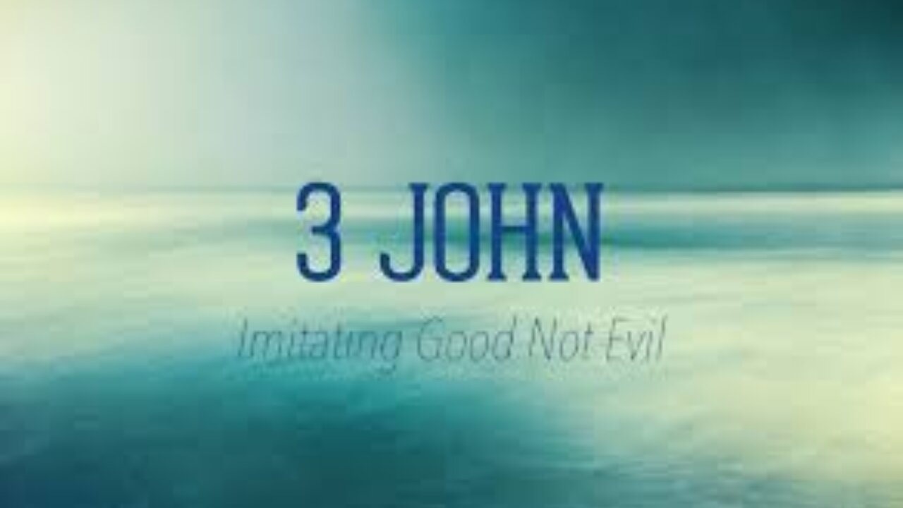 3 JOHN. Do not imitate what is evil but what is good. Anyone who does what is good is from GOD.