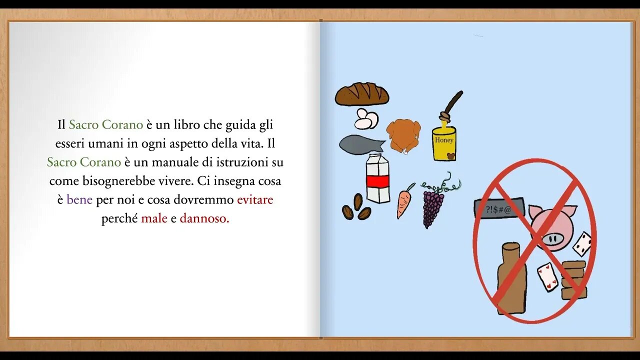 Insegna ai bambini musulmani il video libro del Sacro Corano per bambini in italiano