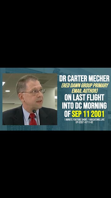 Dr Carter Mecher (Red Dawn Group primary email author) on last flight into DC morning of 911