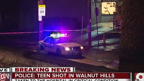 Teen shot in Walnut Hills
