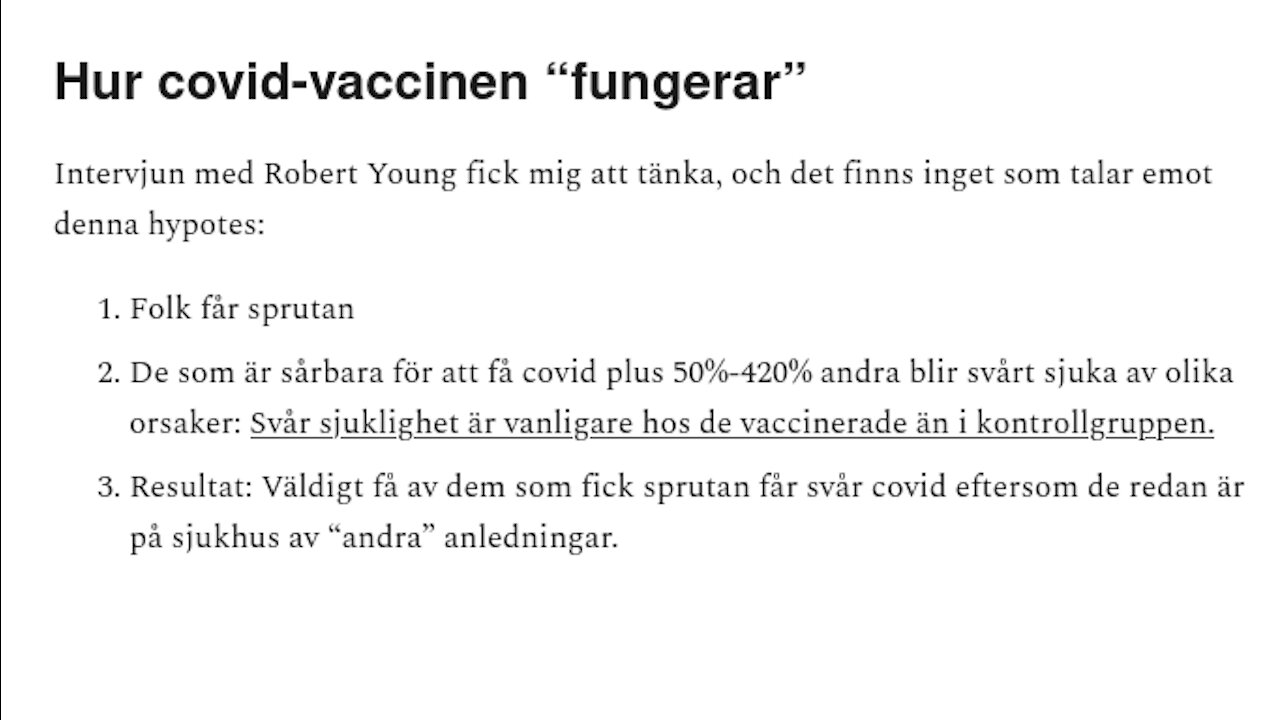 Covid-vaccinen sorterar bort de sårbara