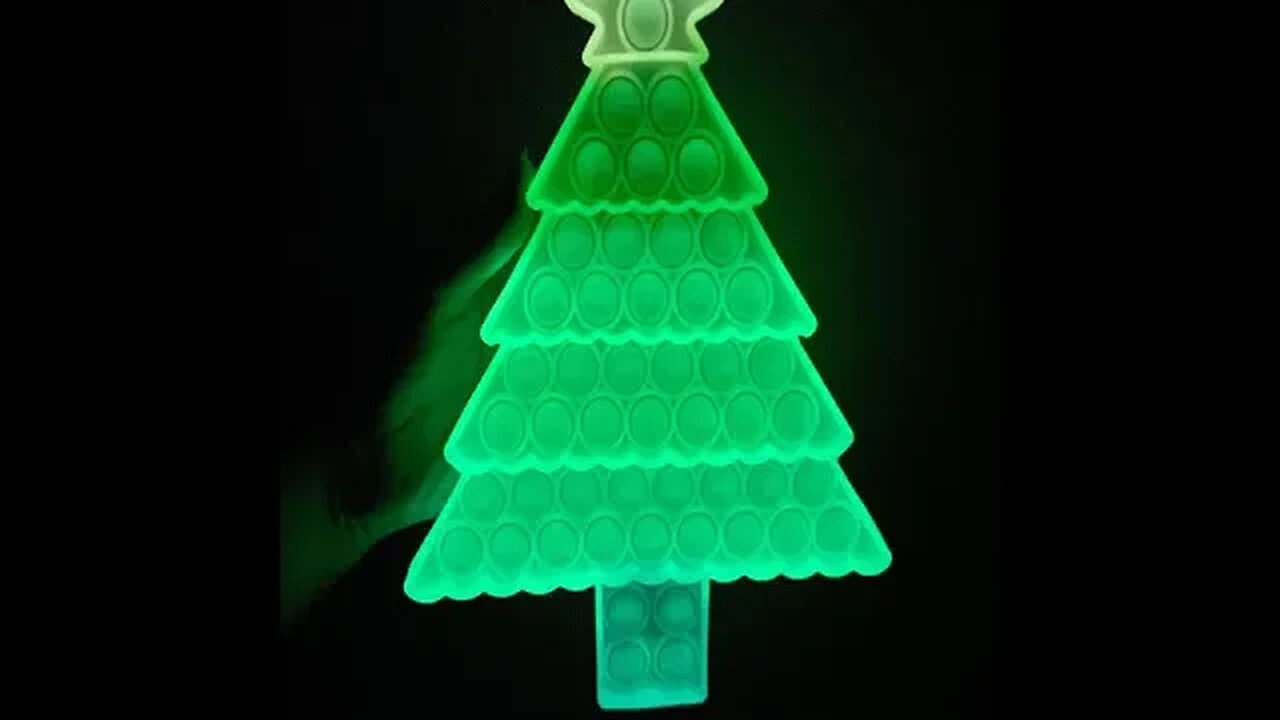 SILICONE FIDGET POPPERS - GLOW IN THE DARK CHRISTMAS TREES