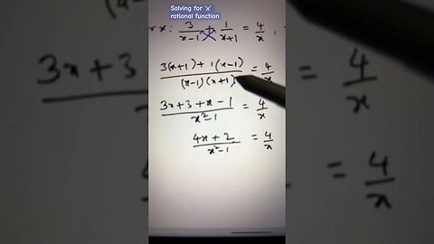 Solving for x’ given rational function #algebra #youtubeshorts #mathtrick #math #satmath