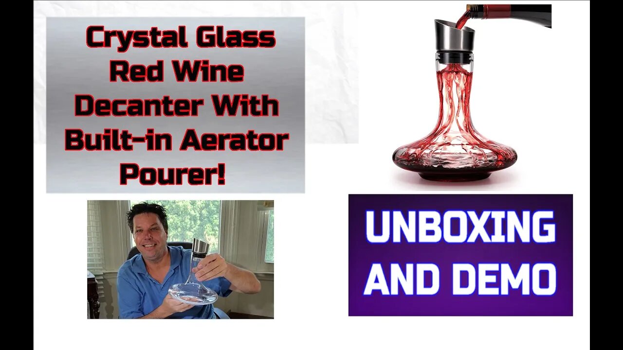 Beautiful Wine Decanter With Built in Aerator and Waterfall Bottleneck