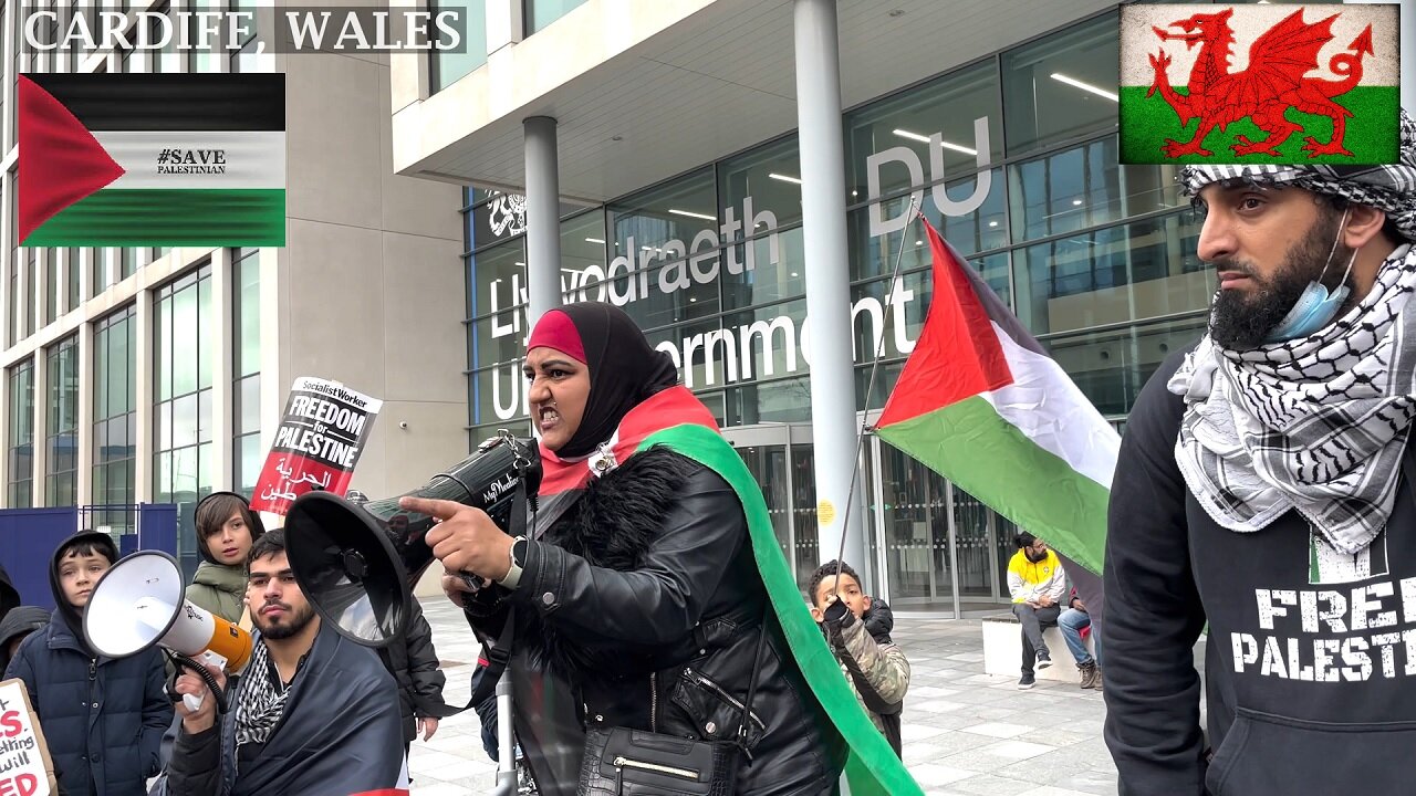 Pro-PS Protesters Speech at BBC Cymru Wales Central Square, Cardiff☮️