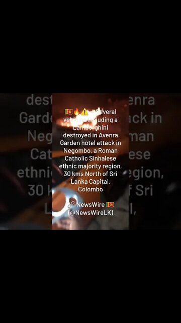 Several Vehicles Including A Lamborghini Destroyed In Avenra Garden Hotel Attack In Negombo!