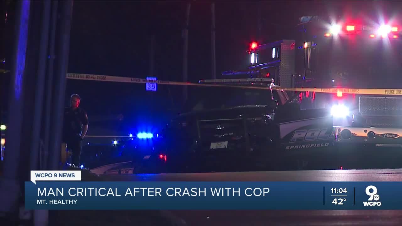 1 in critical condition after crash with officer