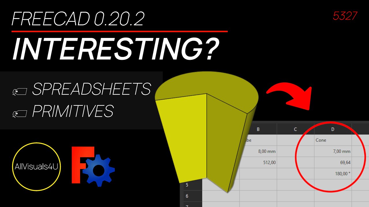 📇 Primitives And Spreadsheets - FreeCAD Parts - FreeCAD Spreadsheet Tutorial