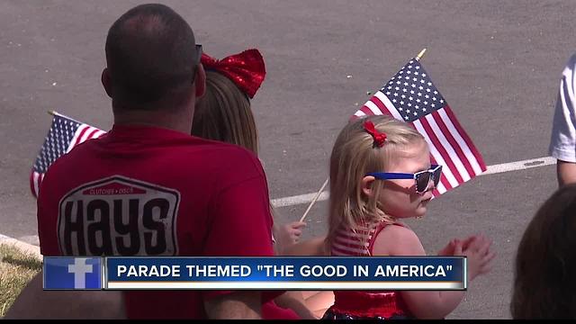 Families turn out for candy and camaraderie at "We The People" parade